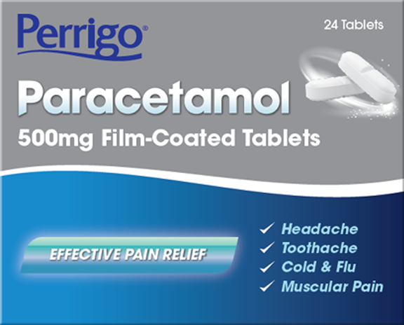 PERRIGO 500MG TABS PARACETAMOL 24TABS